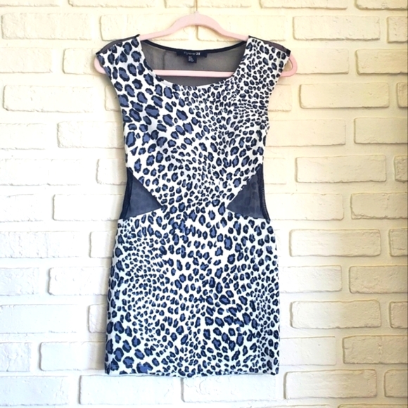 Forever 21 Bodycon Leopard Cheetah Mini Dress Size Small - Picture 3 of 10